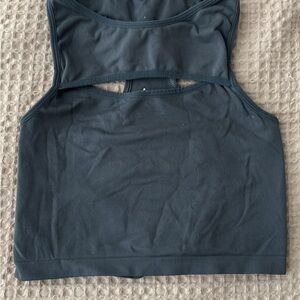 FP Movement by Free People Dark Gray Cutout Tank Top